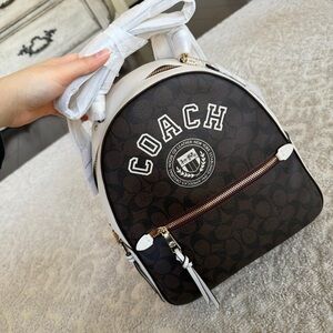 Coach Jordyn Backpack In Signature Canvas With Varsity Motif Bag
